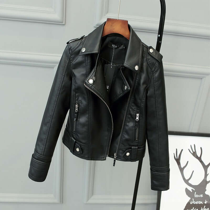 EB | Damen Slim Fit PU-Lederjacke