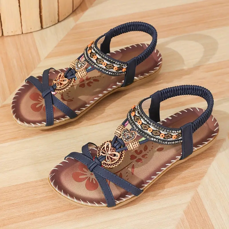 EB | Elegante Orthopädische Sandalen Schmetterling Strass
