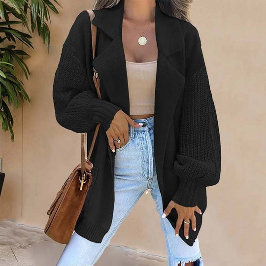 EB | Einfarbige Zeitlose Strickjacke für Damen