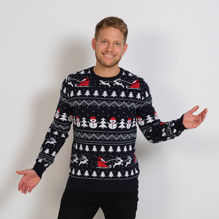 EB | Der stylische Weihnachts-Pullover Navy Herren