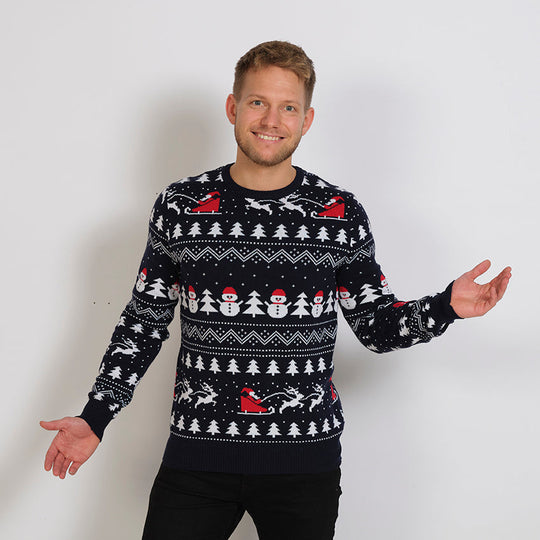 EB | Der stylische Weihnachts-Pullover Navy Herren