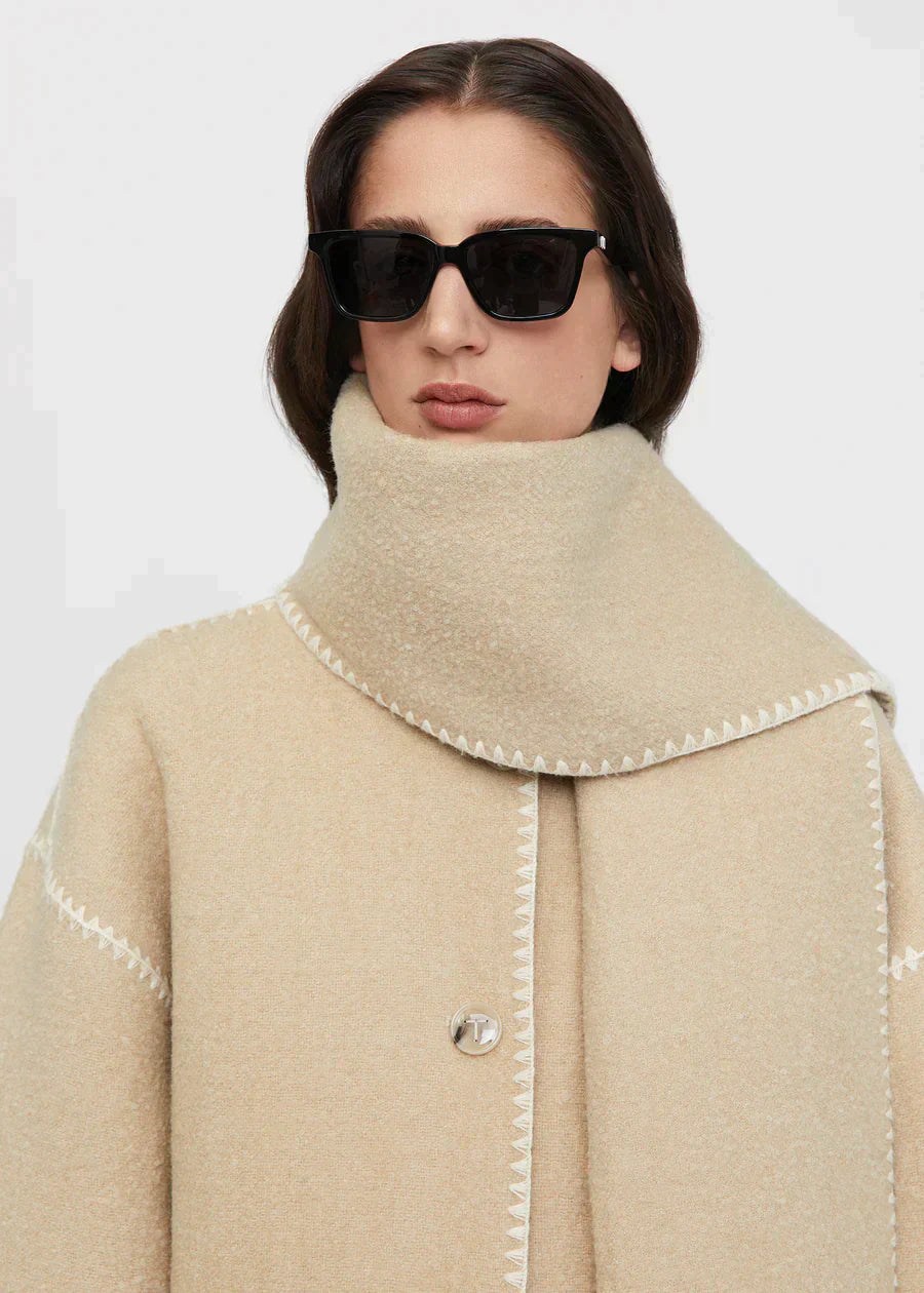 EB | Wollmantel für Damen Grau Elegant und Stilvoll