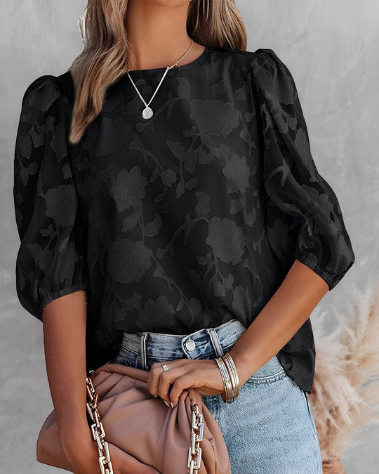 EB | Elegante Bluse mit Puffärmeln und Blumenmuster