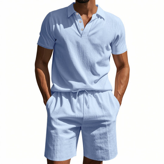 EB | Kurzärmliges Poloshirt und Shorts Strandanzug
