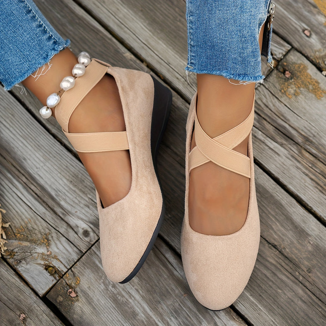 EB | Einfache Damen Ballerinas aus Atmungsaktivem Samt