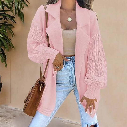 EB | Einfarbige Zeitlose Strickjacke für Damen
