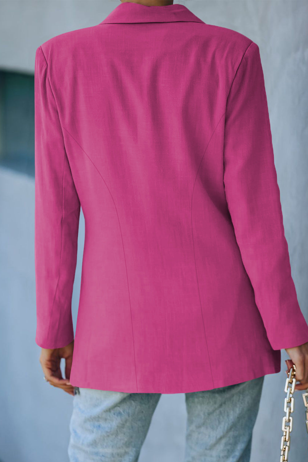 EB | Doppelreihiger Blazer mit gepolsterten Schultern und Taschen