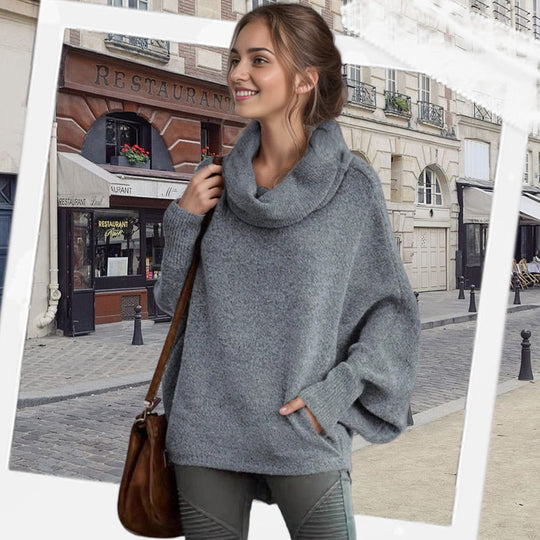 EB | Gemütlicher Batwing-Pullover mit Wasserfallausschnitt und Taschen