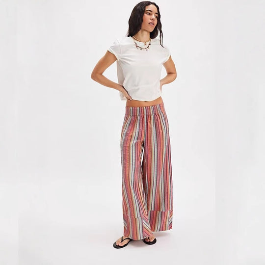 EB | Gestreifte Hose mit weitem Bein