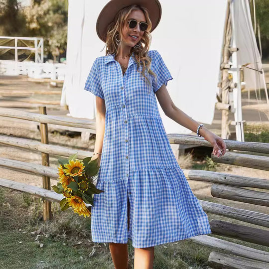 EB | Hemdkragen kariertes Kleid