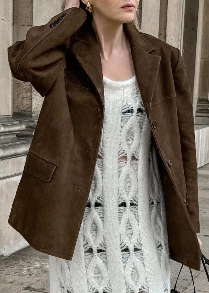EB | Samt Wildlederjacke mit Retro-Revers