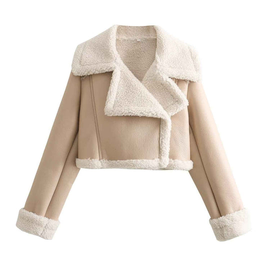 EB | Stylische Damenkurzjacke mit Warmem Teddyfutter