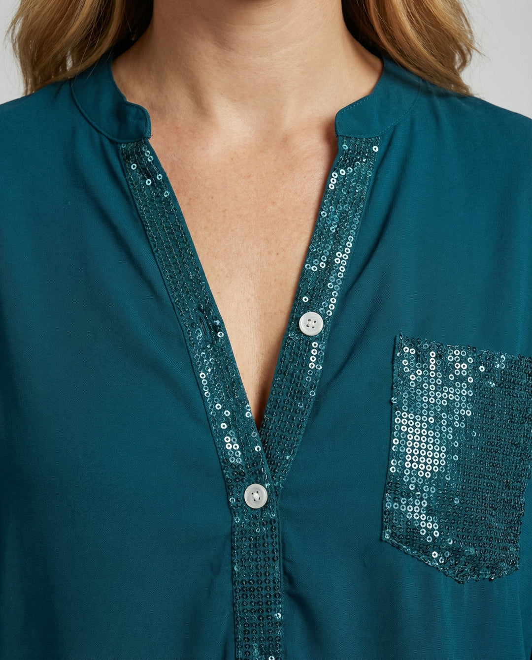 Glitzerbluse Damen Pailletten | EB