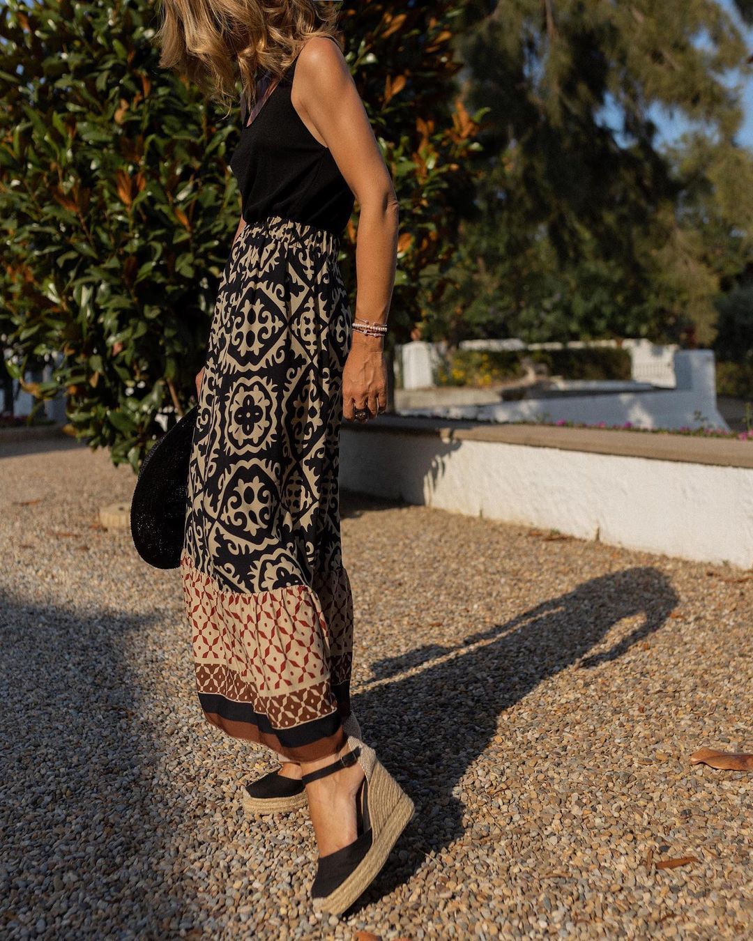EB | Boho Lange Rock mit Print