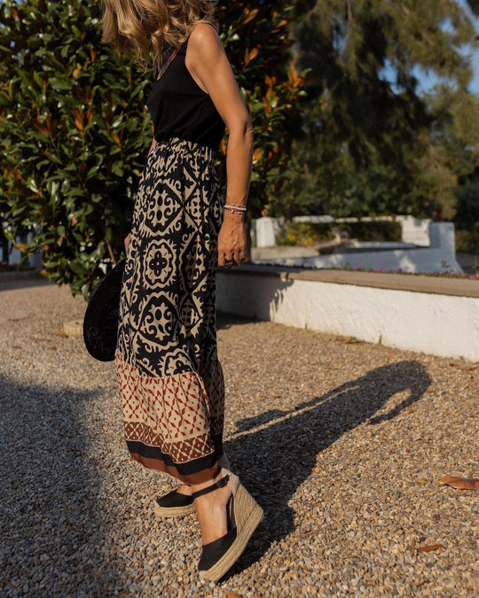 EB | Boho Lange Rock mit Print