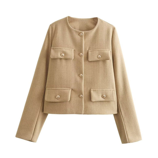EB | Hals Einfarbig Einreiher Jacke