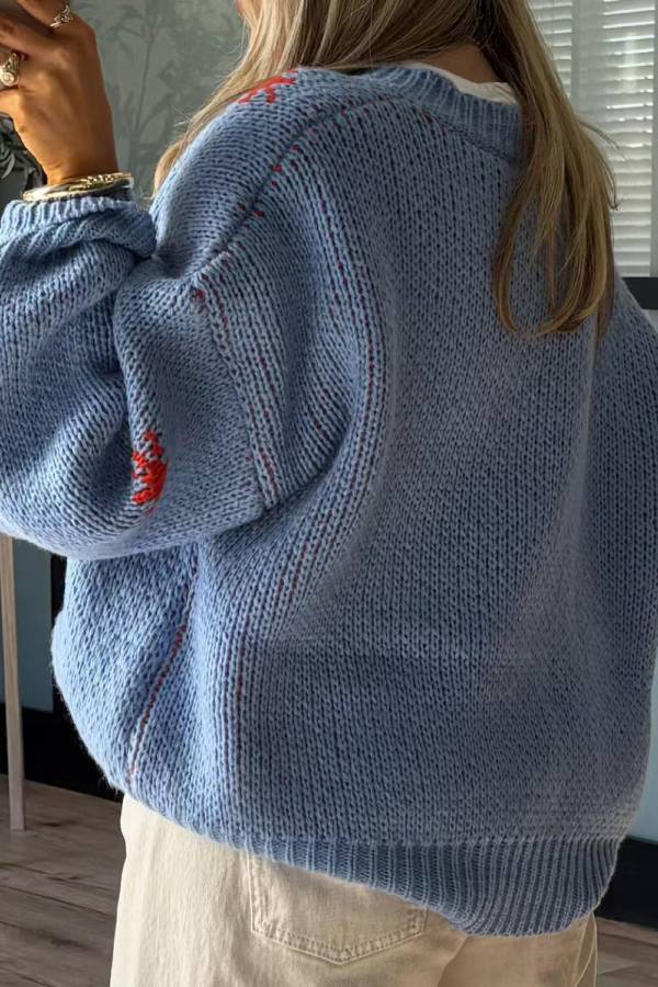 EB | Weihnachtsstrickstiefel Rundhals Langarmpullover