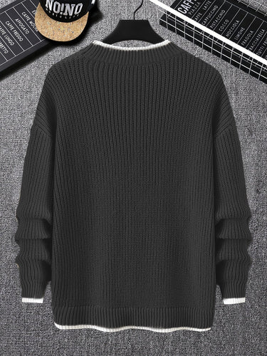 EB | Überdimensionierter Strickpullover Acryl Lässig und Warm