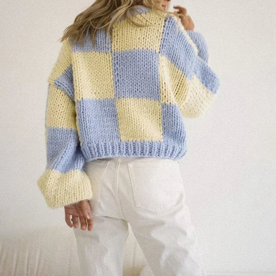 EB | Gemütlicher Karo Kurzer Pullover