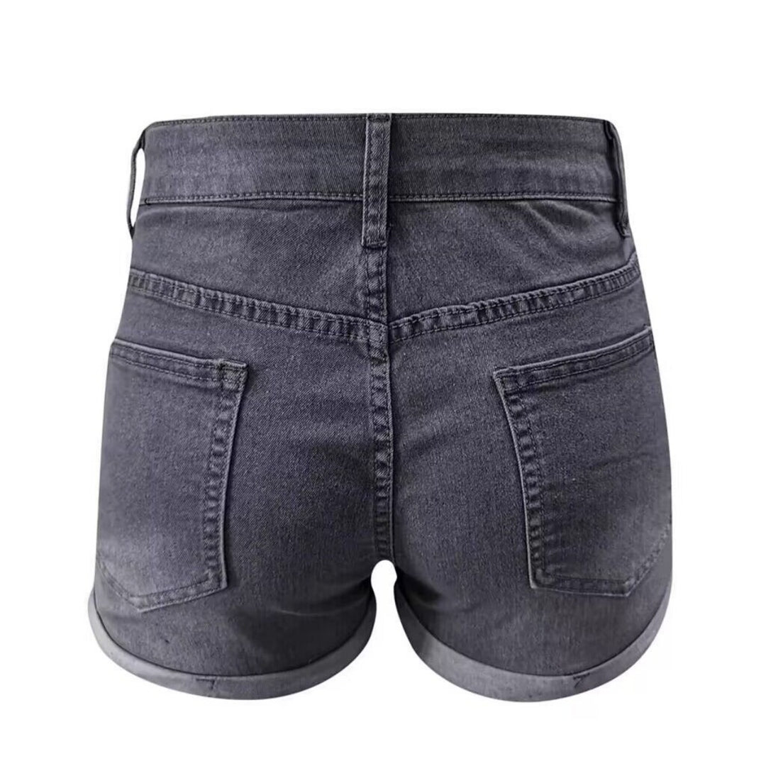 EB | Zerrissene Quasten-Denim-Shorts