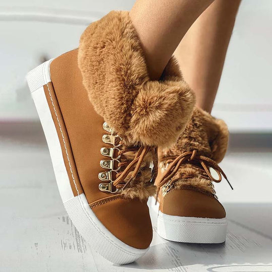 Warme Plüsch Plattform Stiefeletten EB