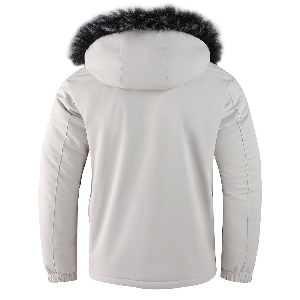 EB | Herrenjacke mit Abnehmbarer, Pelzgefütterter Kapuze