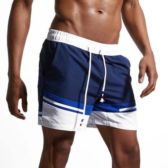 EB | Schnell Trocknende Badeshorts für Männer mit Farbblock-Patchwork