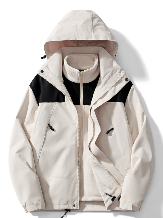 EB | Casual 3-In-1 Winterjacke mit Kapuze für Damen Ideal für Herbst Winter