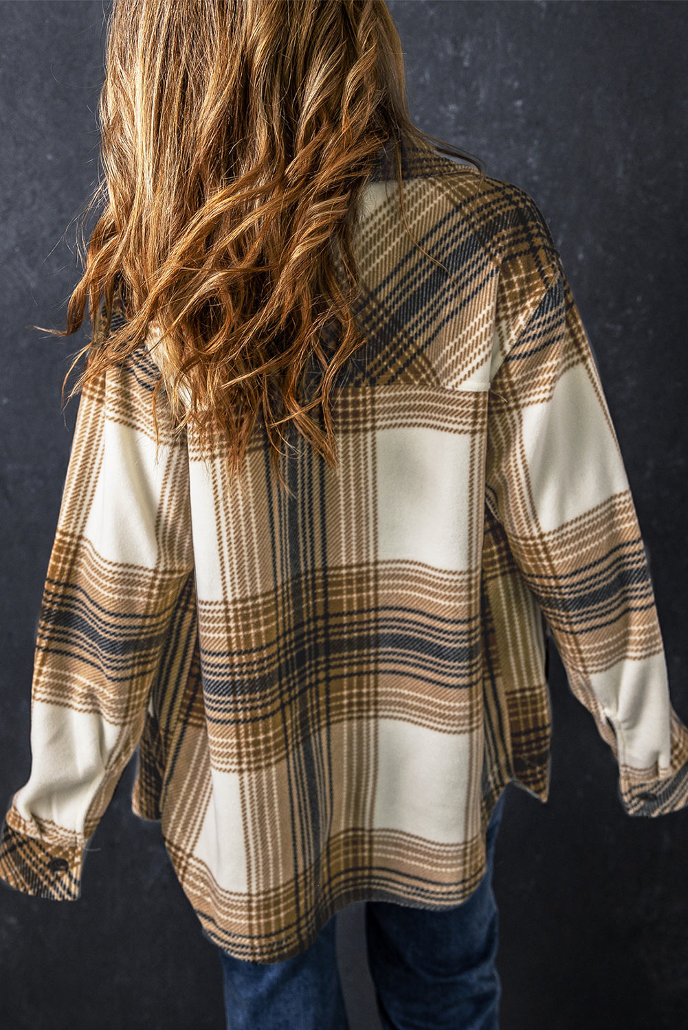 EB | Lang Karierte Shirtjacke Baumwollmischung Zeitlos und Vielseitig