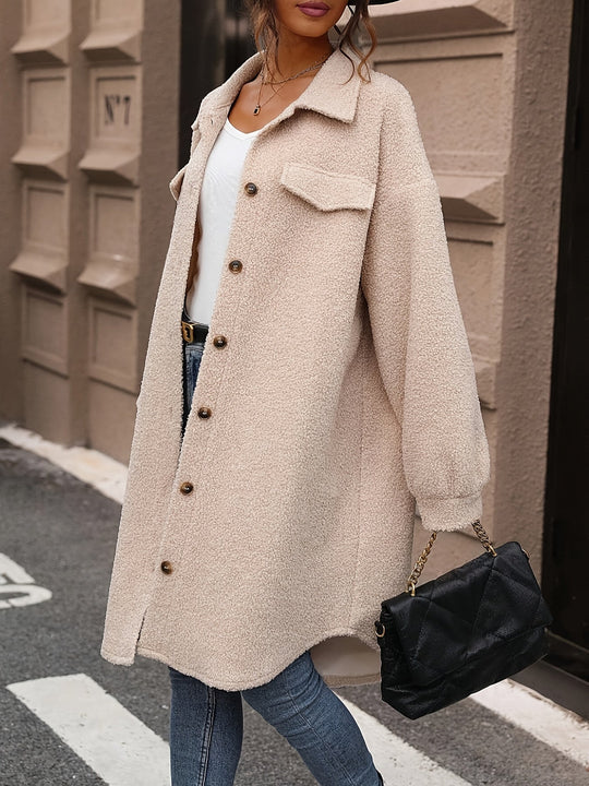 EB | Oversized Mantel mit Großen Taschen Polyester Lässig und Trendy