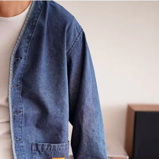 EB | Herren Jeansjacke mit V-Ausschnitt