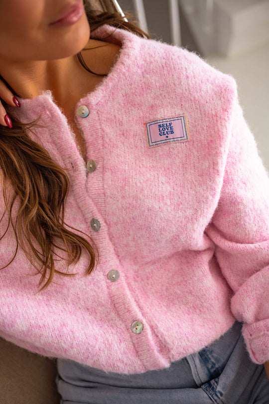 EB | rosa gestepptes Cardigan für Layer-Looks