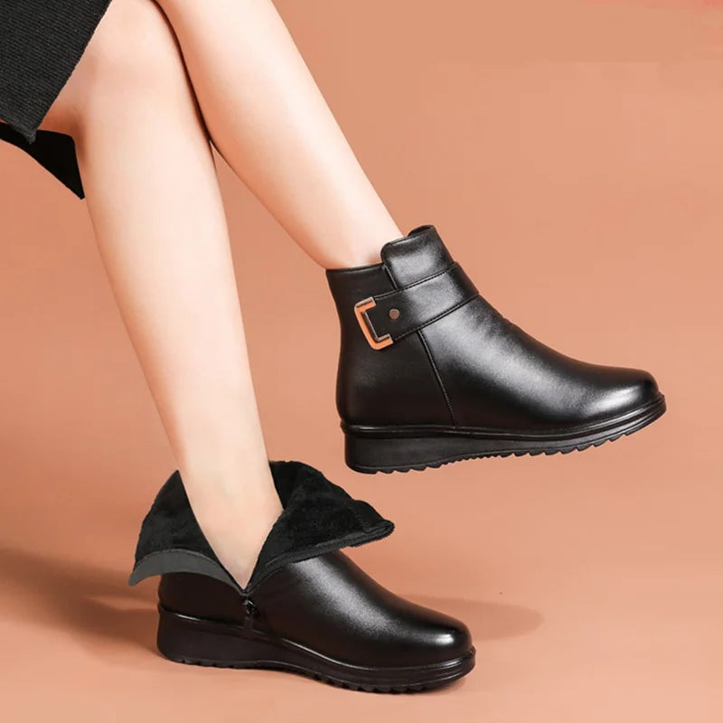 Orthopädische Lederstiefel Warm Und Bequem EB