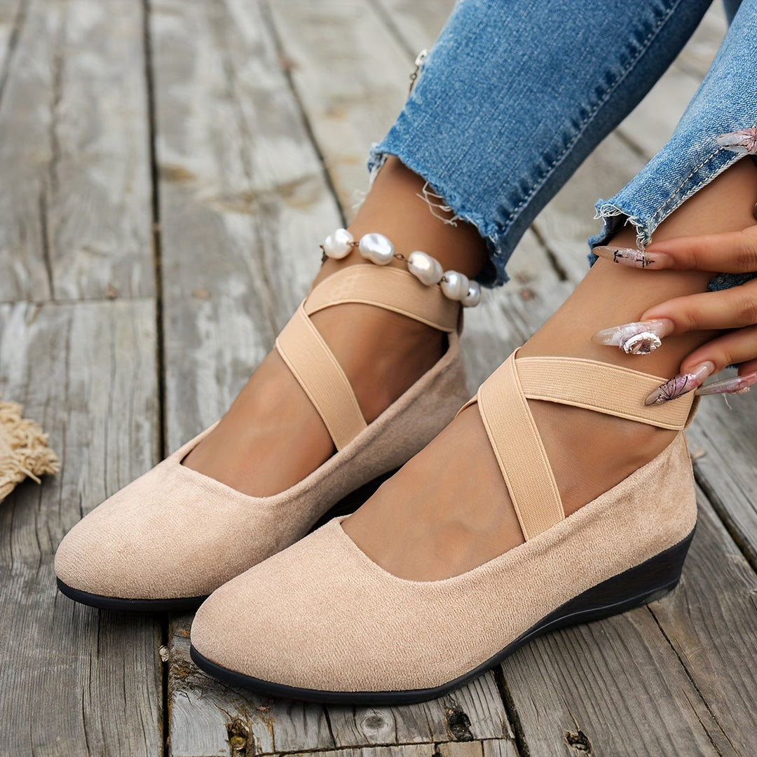 EB | Einfache Damen Ballerinas aus Atmungsaktivem Samt