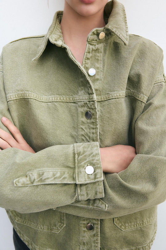 EB | Klassische Khaki Denim-Jacke für Den Alltag
