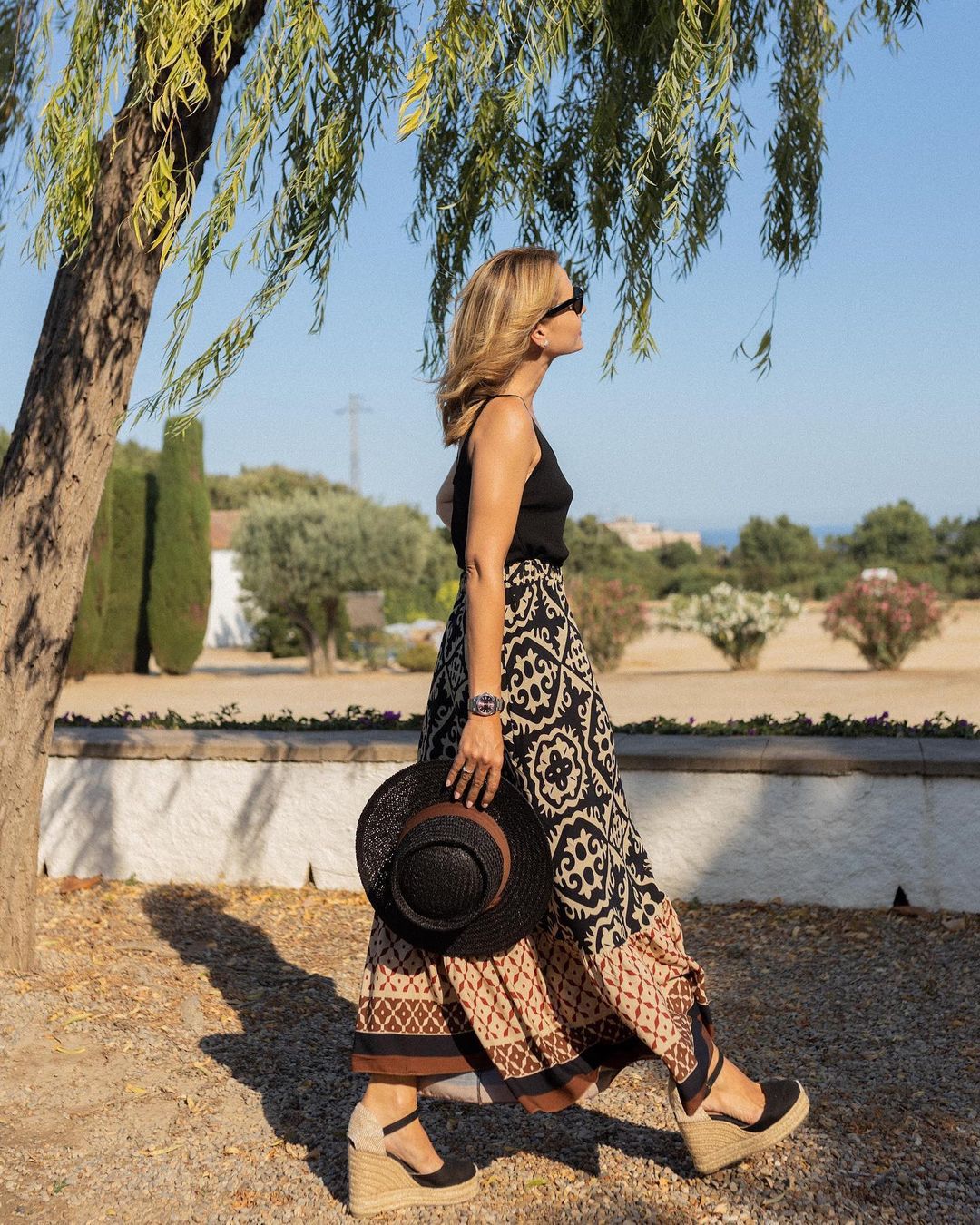 EB | Boho Lange Rock mit Print