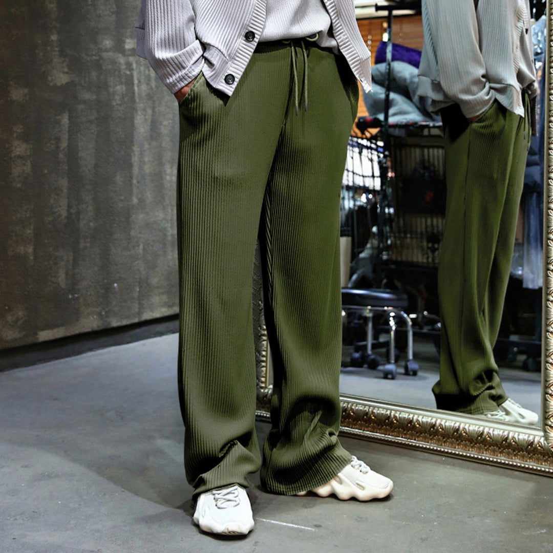 EB | Dropping Gestreifte Hose mit hoher Taille und weitem Bein