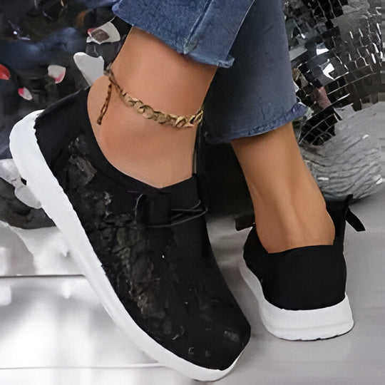 Mia | Damen Mode Spitze Turnschuhe EB