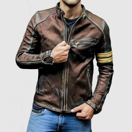 EB Stehkragen Farbe Block Biker Zip Up jacke