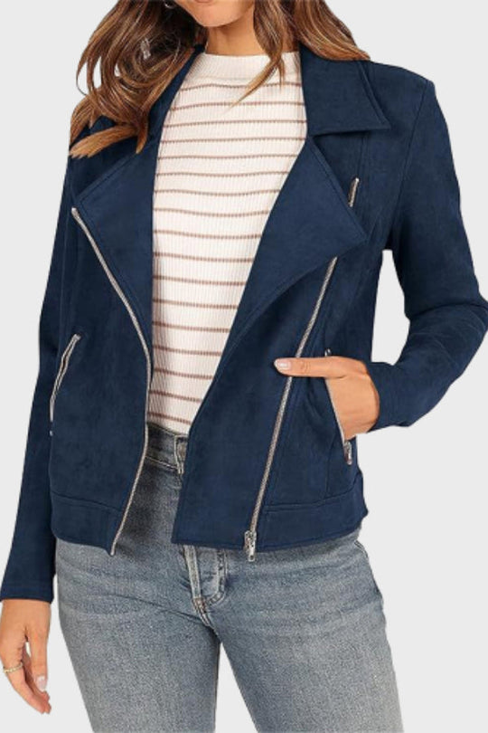 EB | Wildleder Cropped Bikerjacke