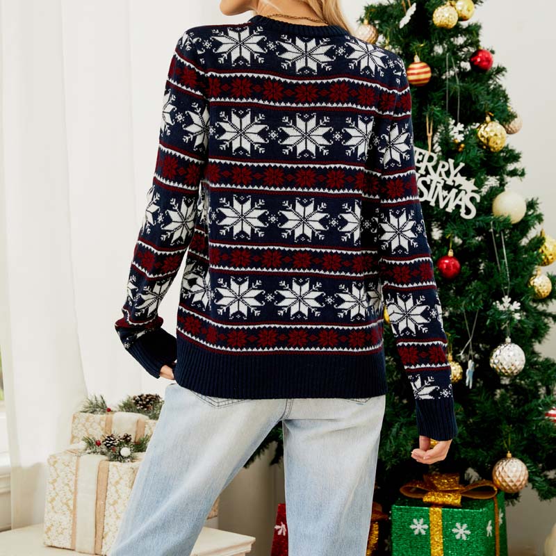 EB | Weihnachtlicher Strickpullover Mit Winterdesign