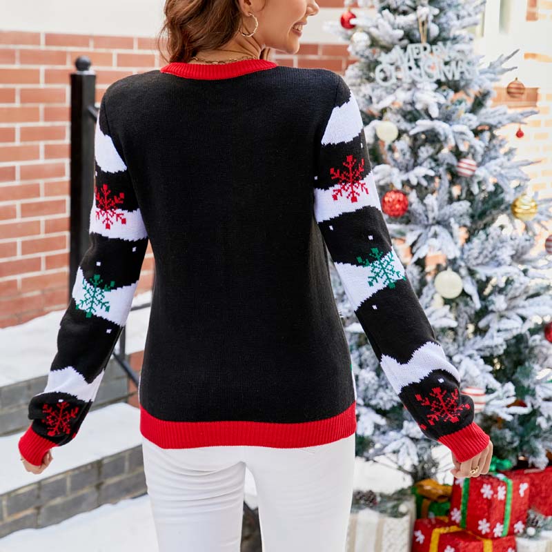 EB | Weihnachtlicher Strickpullover Mit Festlicher Stickerei