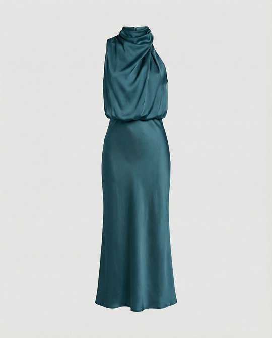 Glänzendes Langes Abendkleid mit Elegantem Schnitt | EB