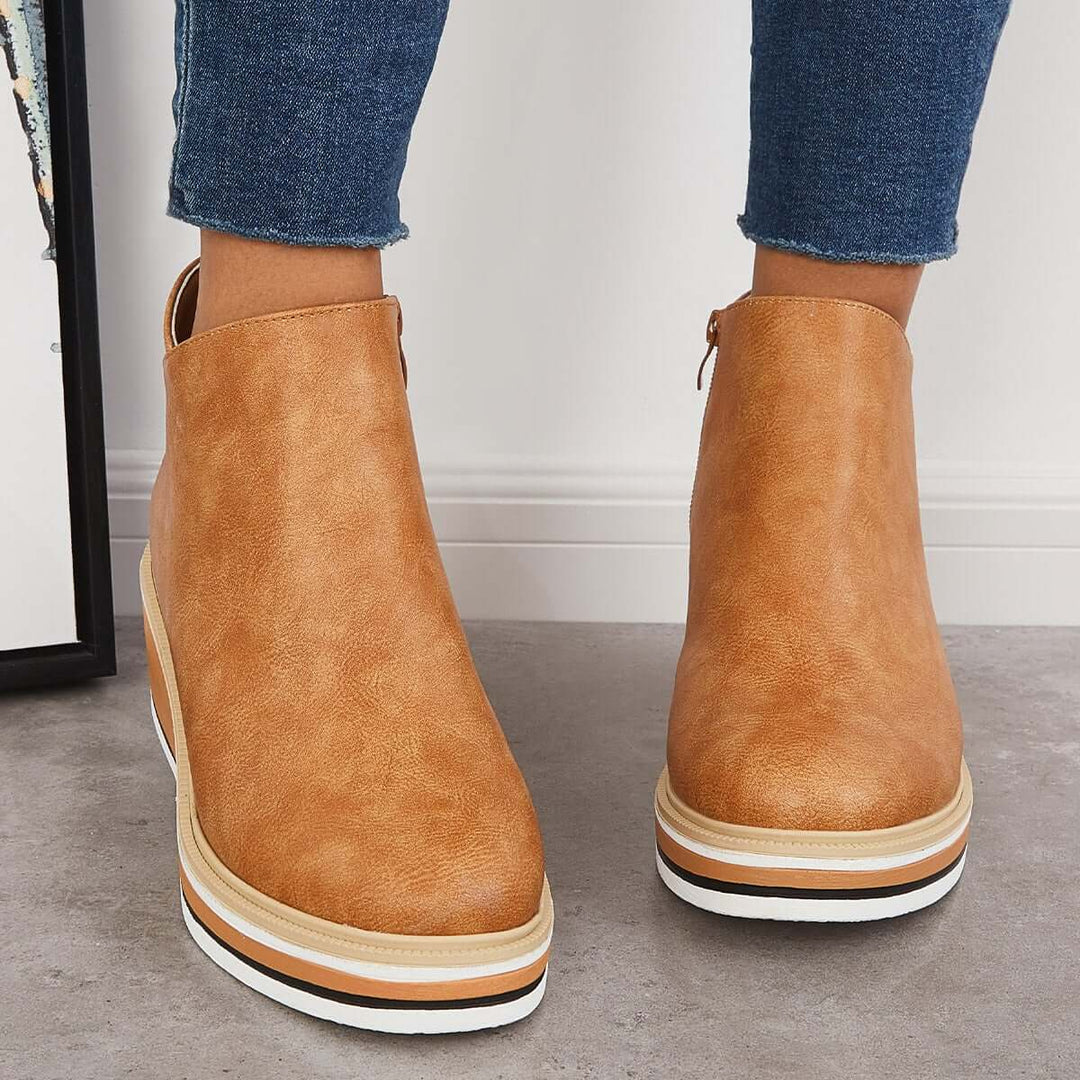EB | Stiefeletten mit Reißverschluss und Plateau