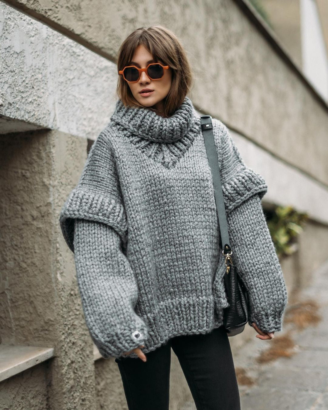 EB | Strick Oversize Rollkragenpullover für Damen