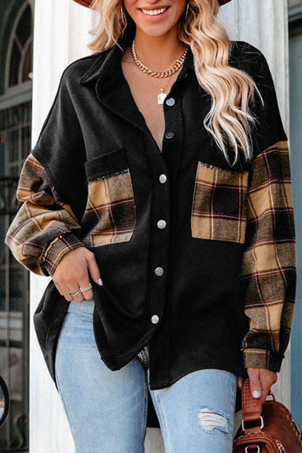 EB | Gepunktete Flanellhemden Polyester und Baumwolle Einzigartiger Look