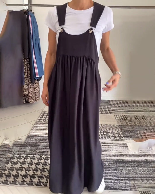 EB | Kleid Lässig Einfarbig Hosenträger