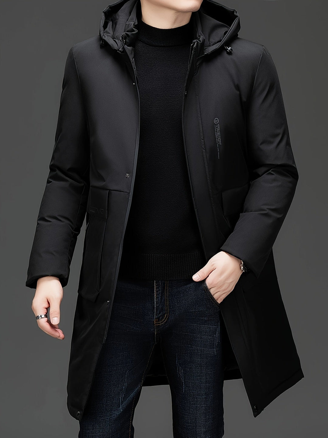EB | Lange Winterjacke mit Kapuze Polyester Warm und Windabweisend