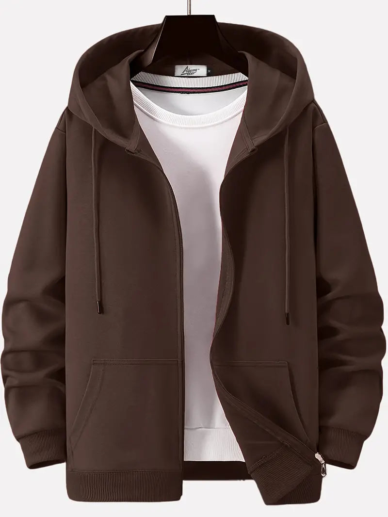 EB - Lässiger Herbst Full Zip Hoodie mit Kordelzug für Männer