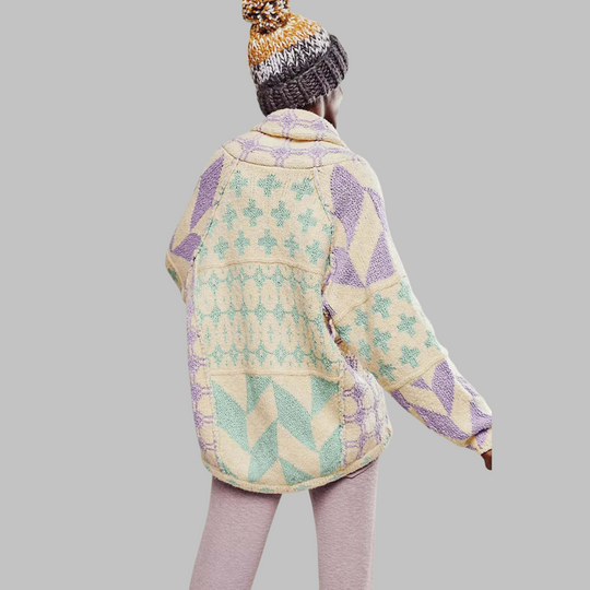 EB | Weiche Jacke mit Modernen Geometrischen Mustern